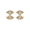 Double Fan Gold Earrings