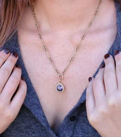 Double Skin Bezel Tanzanite Charm