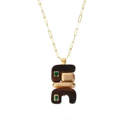 Earth Totem Pendant with Emeralds