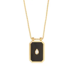 Ebony Scapular with Pear Diamond