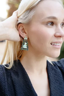 Egypt Marquetry & Ammonite Bastet Earrings