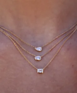 Emerald Cut Diamond Solitaire Pendant
