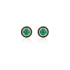 Emerald Round Cabochon Studs