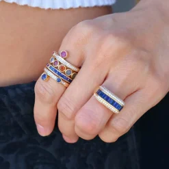 Ensueno Blue Sapphire and Diamond Ring
