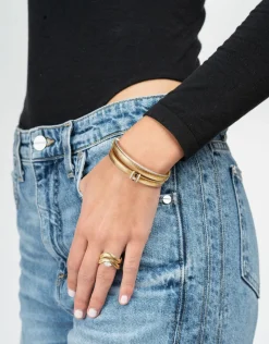 Feelings Cuff with Diamond & Black Enamel Rings