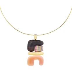 Fire Totem Pendant with Rainbow Sapphires