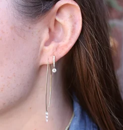 Floating Diamond Huggies