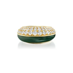 Fluid Diamond & Nephrite Jade Ring