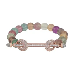 Fluorite & Diamond Baguette Chakra Bracelet