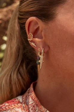 Gold Alligator Bite Earring & Pendant