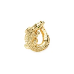 Gold Alligator Twist Earrings
