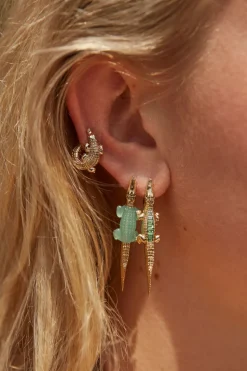 Gold Alligator Twist Earrings