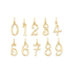 Gold Number "8" Charm