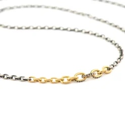 Graduated Silver & Gold Link Necklace