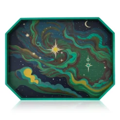 Green Elphaba Sky Print Marquetry Tray