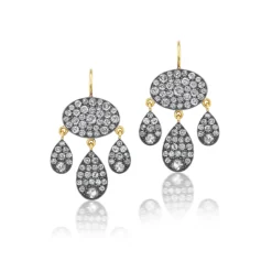 Grey Diamond Baby Dangle Earrings
