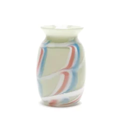 Grey Vase with White/Pink/Sky Blue Swirls