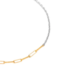 Half Paperclip and Half Rolo Necklace