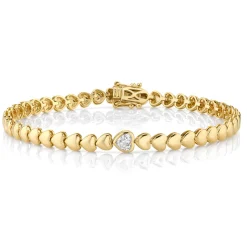 Heart Bracelet with Bezel Diamond