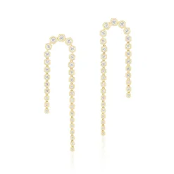 Hex Double Drop Diamond Earrings
