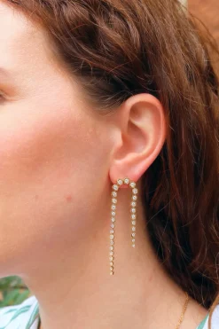 Hex Double Drop Diamond Earrings