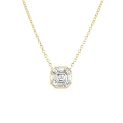 Illusion Asscher Diamond Pendant