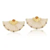 Ivory Horse Mane Earrings with Citrine