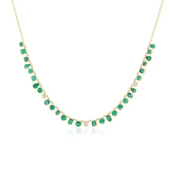 Jardin Emerald & Diamond Bezel Set Necklace
