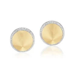 18k Brushed Gold & Diamond Tacoma Museum of Glass Earrings
