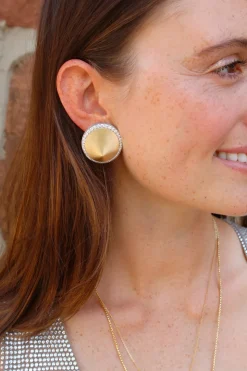 18k Brushed Gold & Diamond Tacoma Museum of Glass Earrings