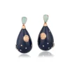 18KR Lacquer Celestial Teardrop Earrings with Opal
