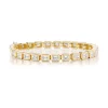 18KY Bezel Emerald Cut Diamond Tennis Bracelet