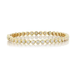 18KY Bezel Round Diamond Tennis Bracelet