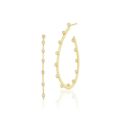Large Hoopla Bezel Pear Shaped Hoops