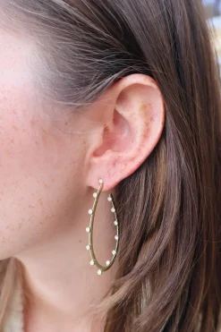 Large Hoopla Bezel Pear Shaped Hoops