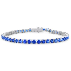 Large Invisible Blue Sapphire Bracelet