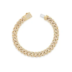 Large Pave Curb Link Bracelet