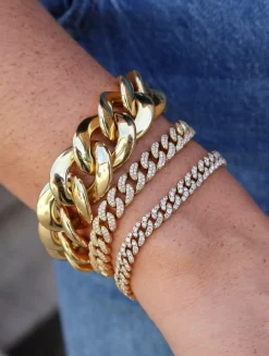 Large Pave Curb Link Bracelet