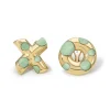 Large Polka Dot XO Earrings in Green Turquoise
