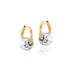 Large Two-Tone Piercing Earrings