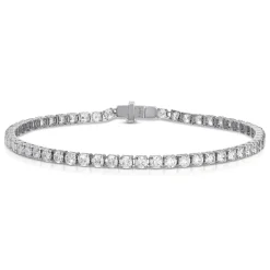 Large White Gold & Diamond Invisible Tennis Bracelet