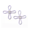 Lavender & Rock Crystal Lucky Flower Earrings