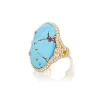 Lavender Turquoise Ring with Diamond Border