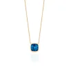 London Blue Topaz Cushion Pendant Necklace