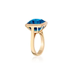 London Blue Topaz Cushion Ring