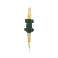 Malachite Alligator Bite Earring & Pendant