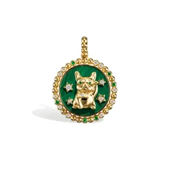 Malachite Lucky Pup Charm