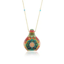 Marquetry Red Amphora Necklace