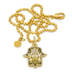 Medium Army Green Hamsa Pendant