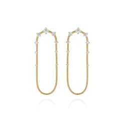Medium Diamond Single Chain Earrings